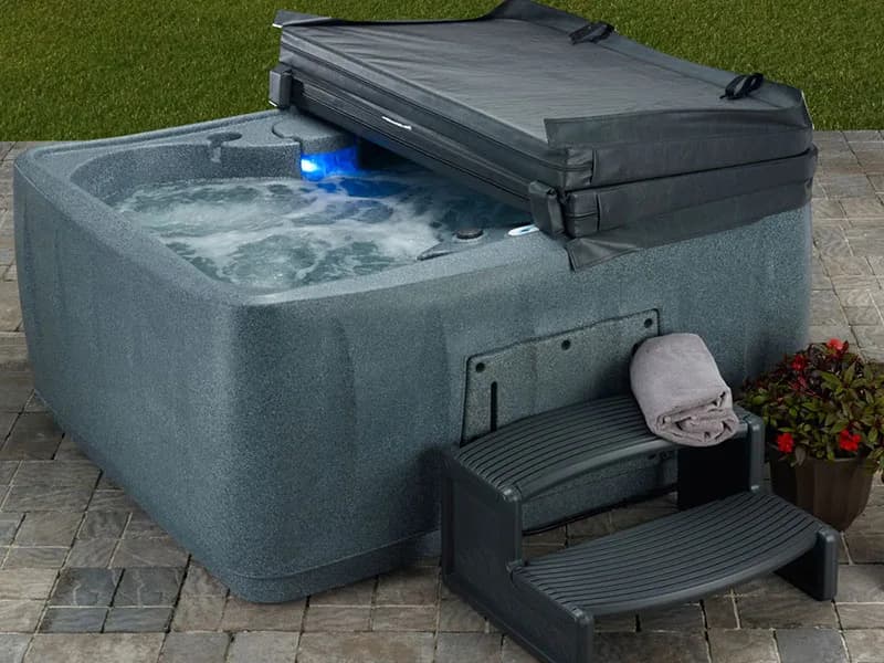 AquaRest AR150 compact hot tub in Greystone