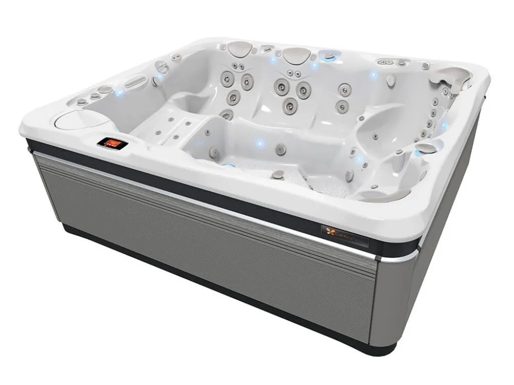 Caldera Utopia Cantabria hot tub studio product view from a high side angle