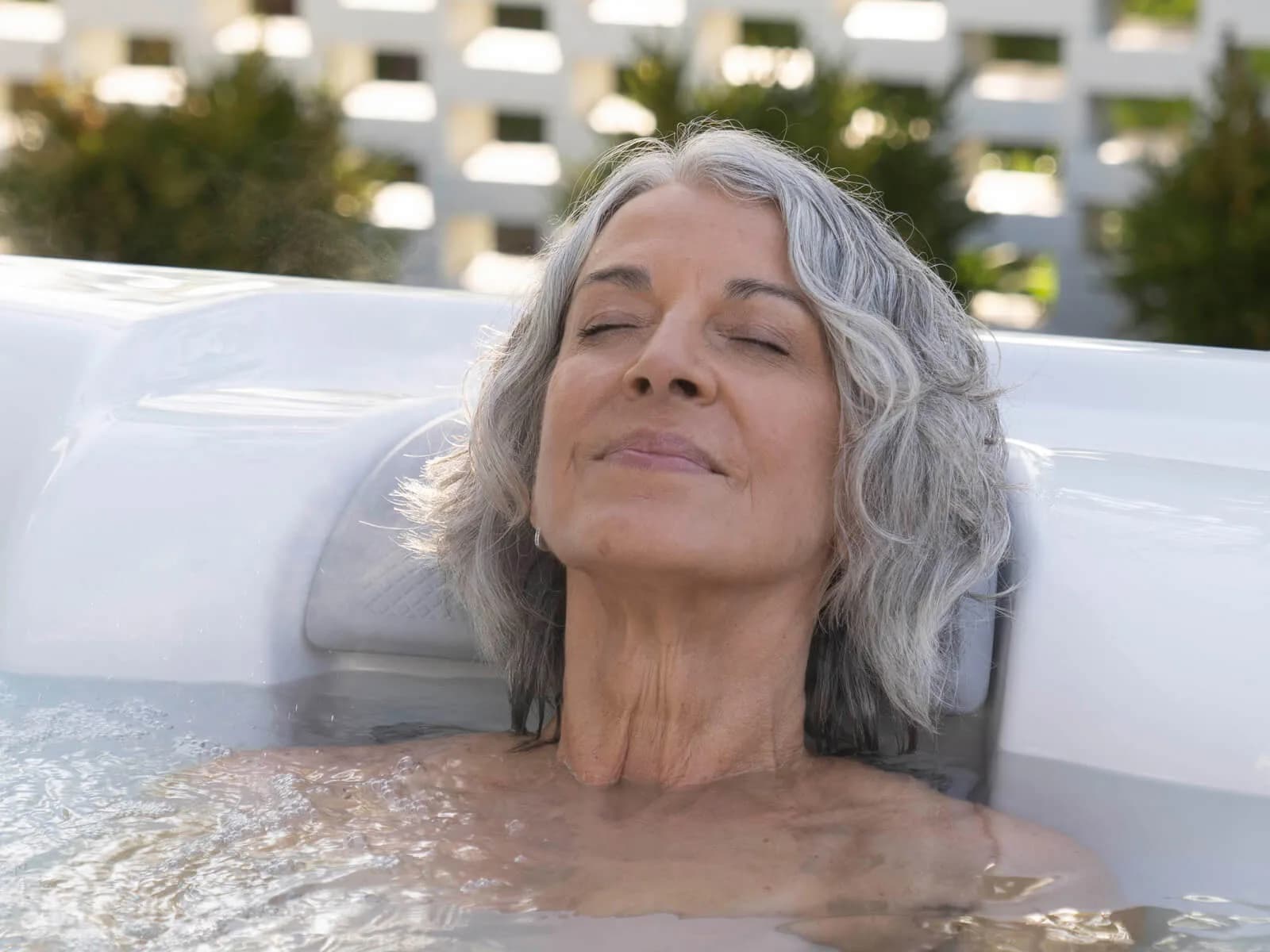 Hot Spring Highlife Jetsetter compact hot tub installed outdoors