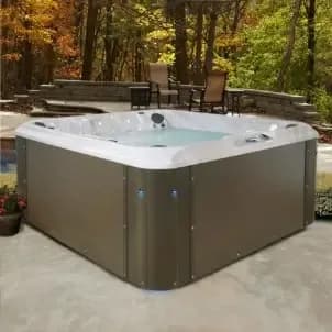Strong Spas Embark hot tub installed at a waterfront home